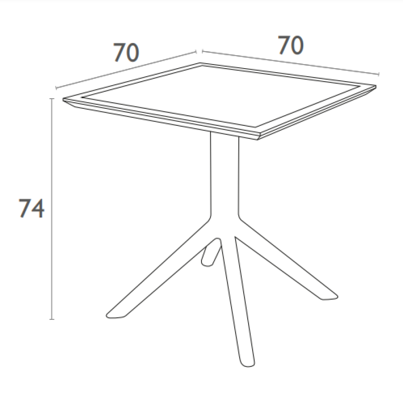 Стол уличный Siesta Sky Table 70 (серый)