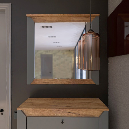 Прихожая с тумбой для обуви и зеркалом EVR- Нордик-3 дуб крафт золотой + графит