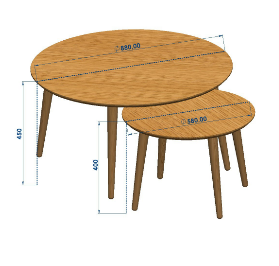 Стол журнальный PVL- Twin  (диаметр 58 см)  