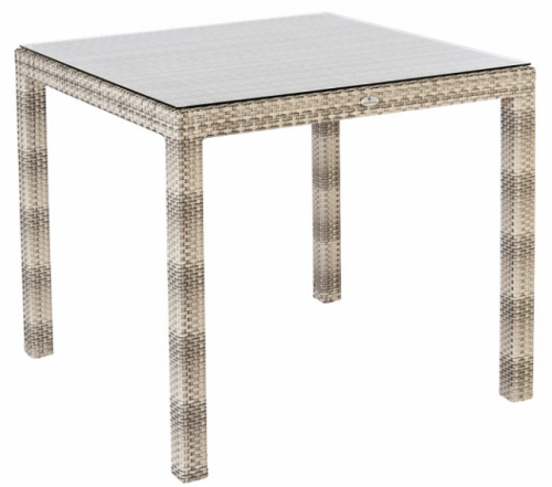 Стол из техноротанга Alexander Rose TEA- OCEAN PEARL FIJI TABLE 0.8M X 0.8M (W/GLASS TOP)