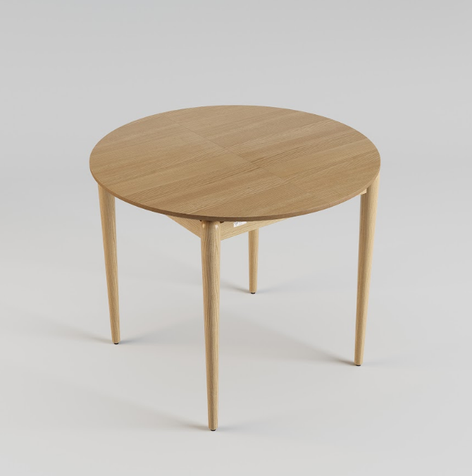 Стол обеденный LVK- Eclipse 100(+40) массив ясеня 