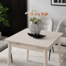 Стіл обідній розкладний INI- AVENTO CERAMIC 80(130)*80 білий/кашемир