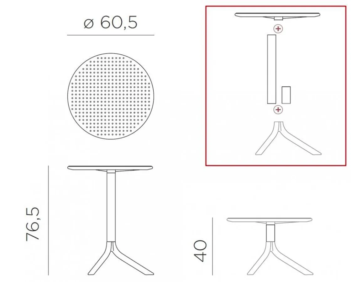 Комплект Nardi DEI- стол Step + 2 стула Doga Bistrot, Bianco