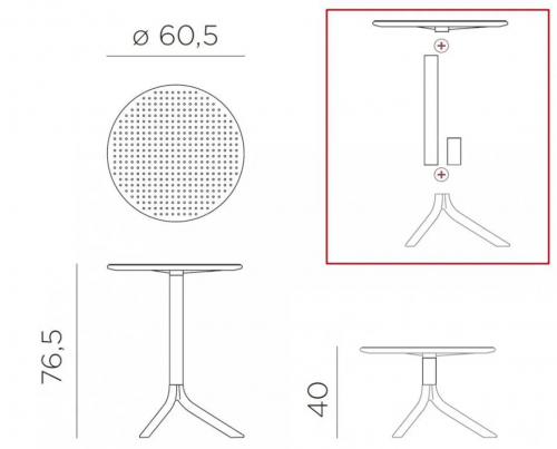 Комплект Nardi DEI- стол Step + 2 стула Doga Bistrot, Bianco