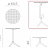 Комплект Nardi DEI- стол Step + 2 стула Doga Bistrot, Bianco