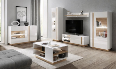 Полка Perfect Home Arco (Marco) 138 белый глянец/дуб грандсон 