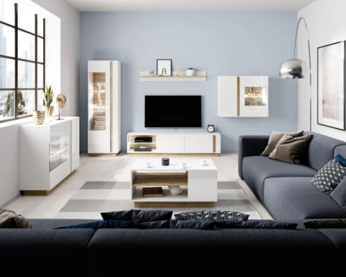 Полка Perfect Home Arco (Marco) 138 белый глянец/дуб грандсон 