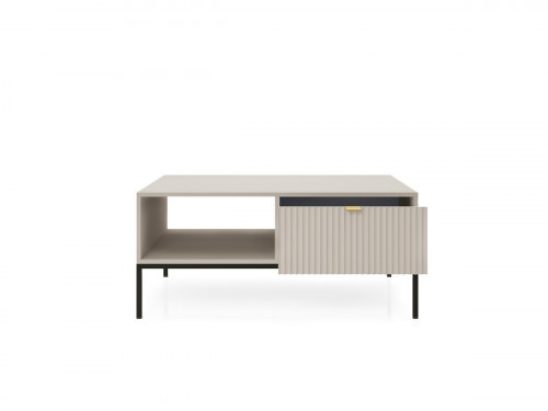 Стол журнальный Perfect Home Nova с 2 ящиками и черными ножками L104 Кашемир
