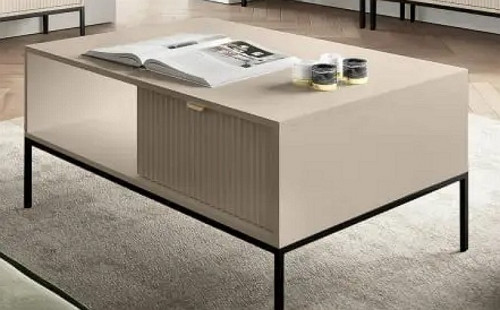 Стол журнальный Perfect Home Nova с 2 ящиками и черными ножками L104 Кашемир