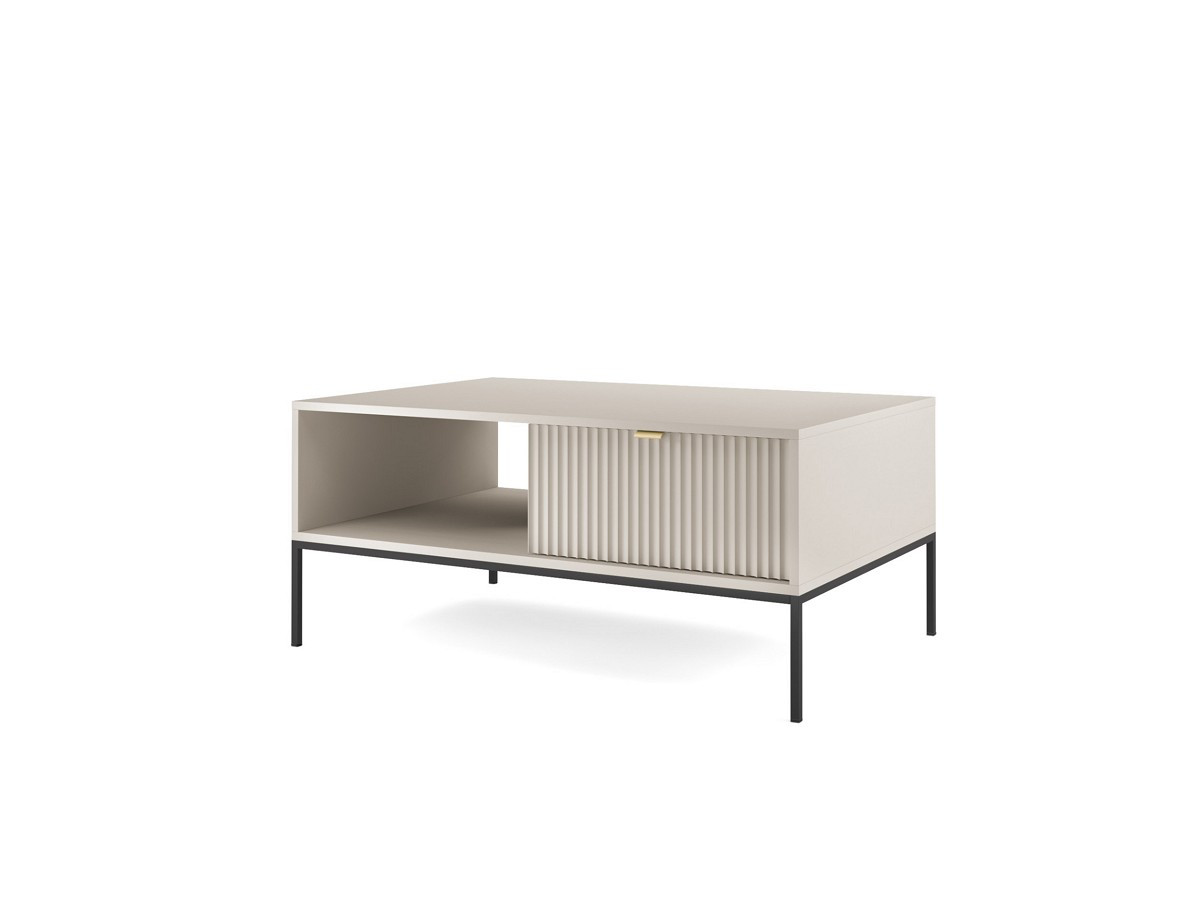 Стол журнальный Perfect Home Nova с 2 ящиками и черными ножками L104 Кашемир