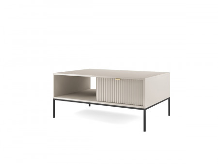 Стол журнальный Perfect Home Nova с 2 ящиками и черными ножками L104 Кашемир