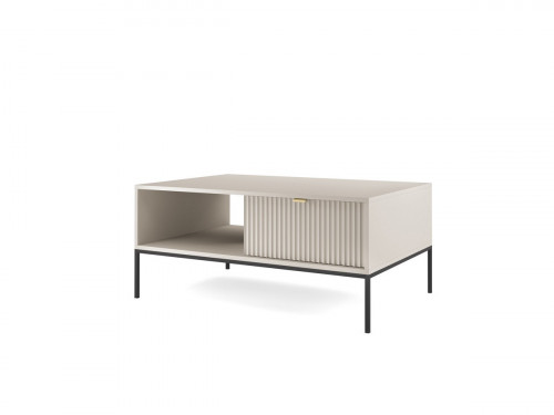 Стол журнальный Perfect Home Nova с 2 ящиками и черными ножками L104 Кашемир