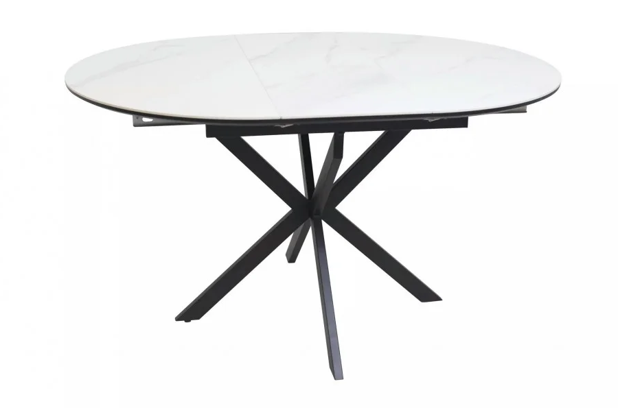 Стол SIGNAL Gaston CERAMIC 100(135)*100 белый / черный