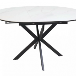 Стол SIGNAL Gaston CERAMIC 100(135)*100 белый / черный