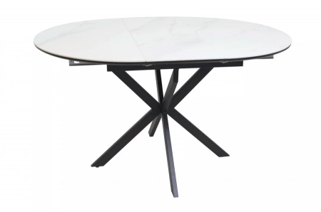 Стол SIGNAL Gaston CERAMIC 100(135)*100 белый / черный