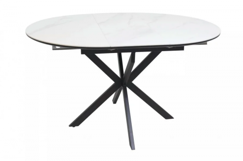 Стол SIGNAL Gaston CERAMIC 100(135)*100 белый / черный