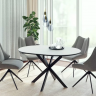 Стол SIGNAL Gaston CERAMIC 100(135)*100 белый / черный
