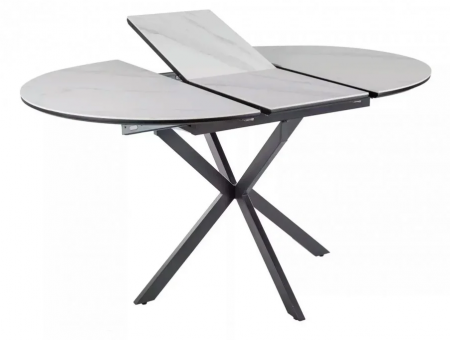 Стол SIGNAL Gaston CERAMIC 100(135)*100 белый / черный