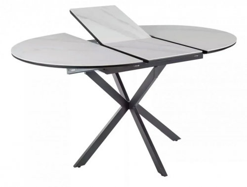 Стол SIGNAL Gaston CERAMIC 100(135)*100 белый / черный