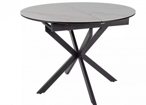 Стол SIGNAL Gaston CERAMIC 100(135)*100 белый / черный
