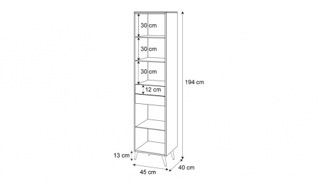Витрина подвесная 2Д TOP- Моника белый глянец/золото  