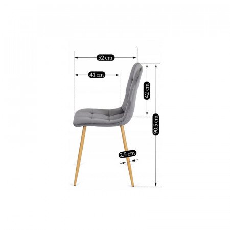 Стул кухонный Ont- FREDY Серый велюр