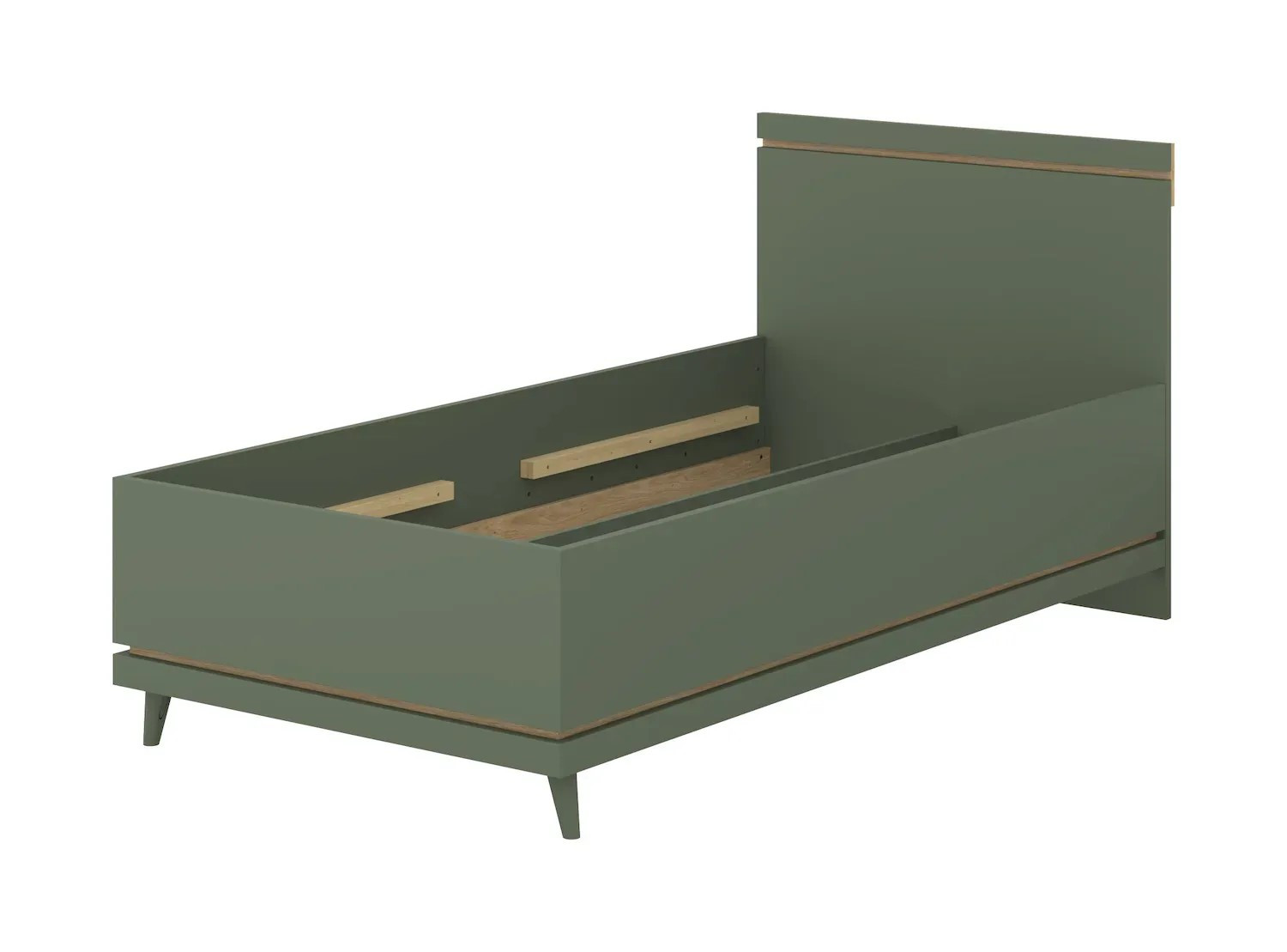 Кровать односпальная Helvetia SCANDI 24GDOH34 (зеленый / дуб)