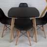 Кухонный комплект Ont- Джузеппе черный квадратный стол + 4 стула Classic (Осако)