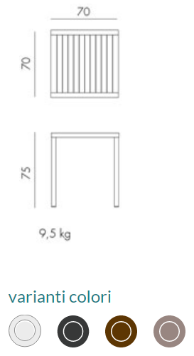 Стол из полипропилена Nardi Outdoor DEI- CUBE 70