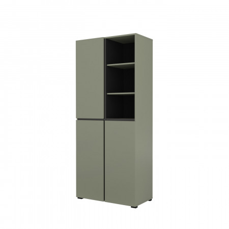 Шкаф на 3 двери в прихожую Helvetia CROSS 24GWMY88 (дымчатый зеленый -черный)