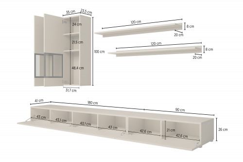 Стенка в гостиную Helvetia BAROS 24N0BM10 (дуб вотан)