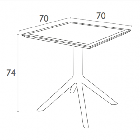Стол уличный Siesta Sky Table 70 (белый)