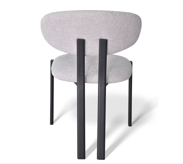 Стул обеденный CRV- Tomas Marble linen black base,серо-бежевый