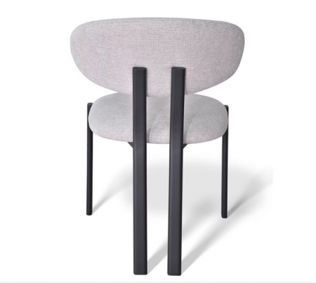 Стул обеденный CRV- Tomas Marble linen black base,серо-бежевый