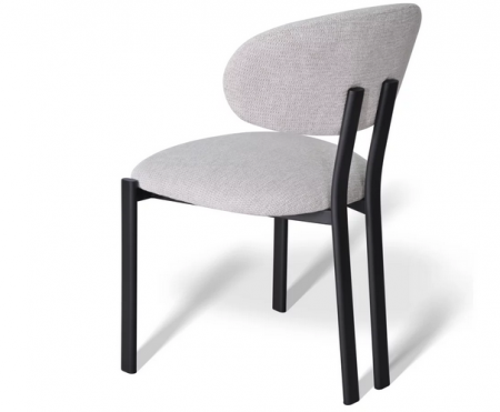 Стул обеденный CRV- Tomas Marble linen black base,серо-бежевый