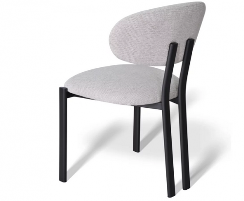 Стул обеденный CRV- Tomas Marble linen black base,серо-бежевый