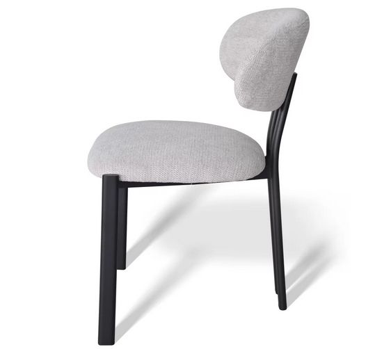 Стул обеденный CRV- Tomas Marble linen black base,серо-бежевый