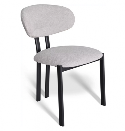 Стул обеденный CRV- Tomas Marble linen black base,серо-бежевый