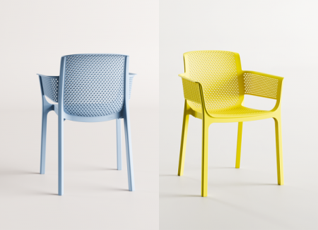 Кресло обеденное уличное VLL- FERNE Nexo (синий, жёлтый)