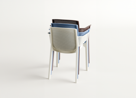 Кресло обеденное уличное VLL- FERNE Nexo (синий, жёлтый)