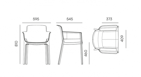 Кресло обеденное уличное VLL- FERNE Nexo (синий, жёлтый)
