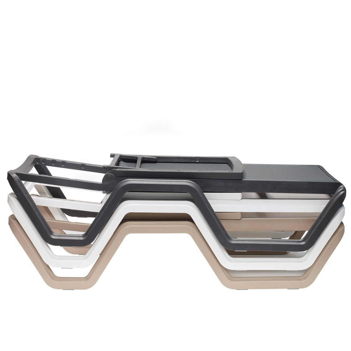 Шезлонг пластиковый VLL- SCAB VELA (антрацит, белый/синий) 