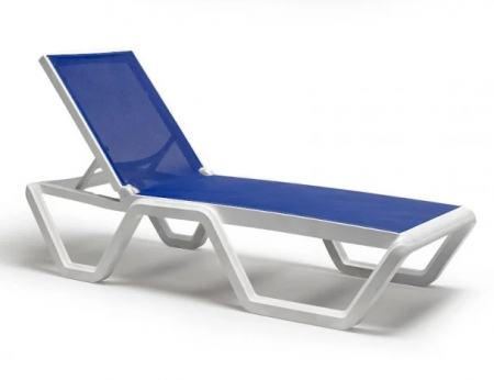 Шезлонг пластиковый VLL- SCAB VELA (антрацит, белый/синий) 