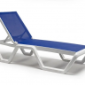 Шезлонг пластиковый VLL- SCAB VELA (антрацит, белый/синий) 