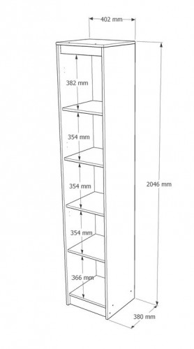 Пенал закрытый EVR- Сити-400 дуб Сонома + фасад белый