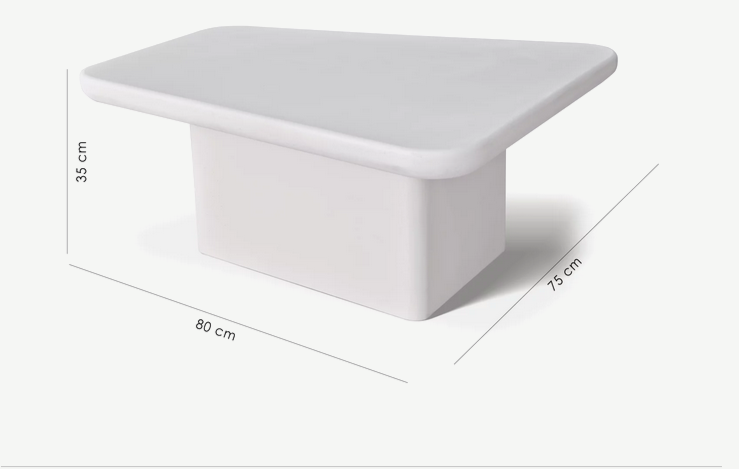 Стол кофейный CRV- Roso,White top white base 80 см,белый