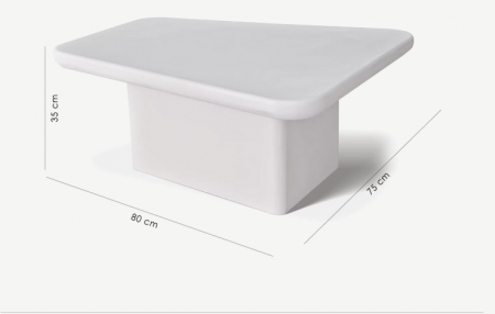 Стол кофейный CRV- Roso,White top white base 80 см,белый