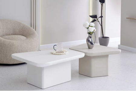 Стол кофейный CRV- Roso,White top white base 80 см,белый