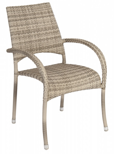 Стул с подлокотниками из техноротанга Alexander Rose TEA- OCEAN PEARL FIJI STACKING ARMCHAIR