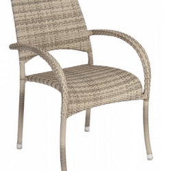 Стул с подлокотниками из техноротанга Alexander Rose TEA- OCEAN PEARL FIJI STACKING ARMCHAIR